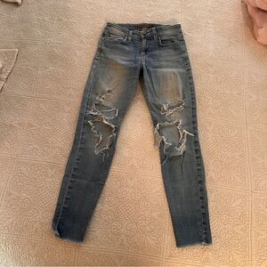 Joe's Gretchen Size 24 Jeans Light Blue Distressed Denim Ankle Tapper Casual